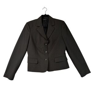 SISLEY Made in Italy Charcoal 2-Button Blazer Women's L Classic Tailored Jacket